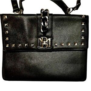 Badgley Mischka Black Studded Shoulder Bag